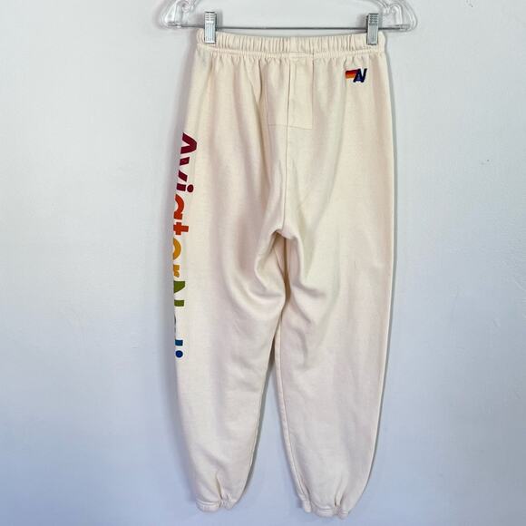 Aviator Nation Malibu Sweatpants Vintage White Sz XS - Picture 6 of 9